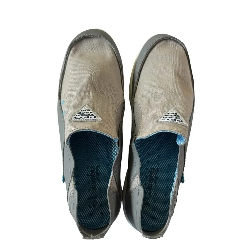 Columbia Mens 13 PFG Bahama Vent Slip-On Gray Boat Fishing Shoes